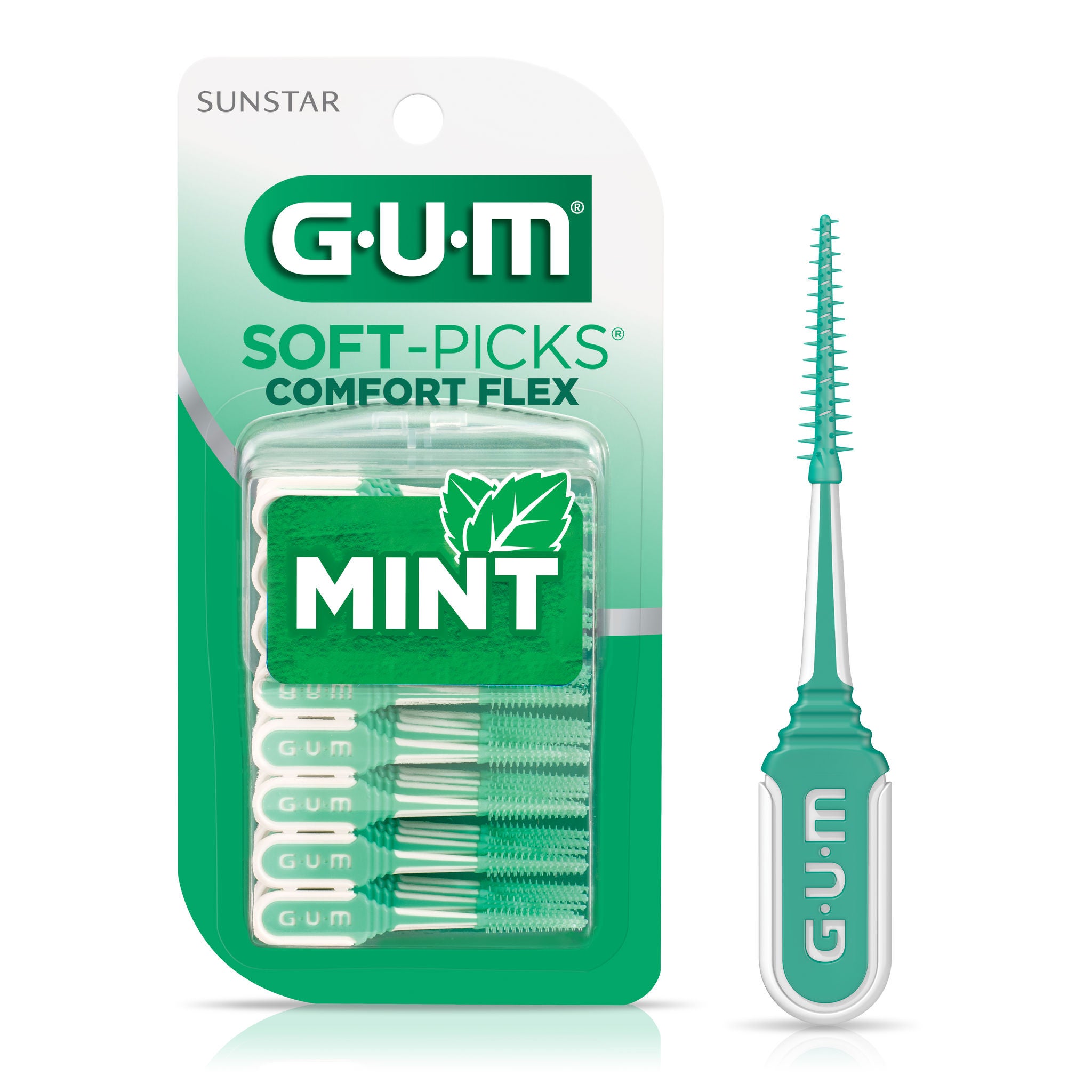 GUM® SOFT-PICKS® COMFORT FLEX MINT - Minty rubber interdental picks