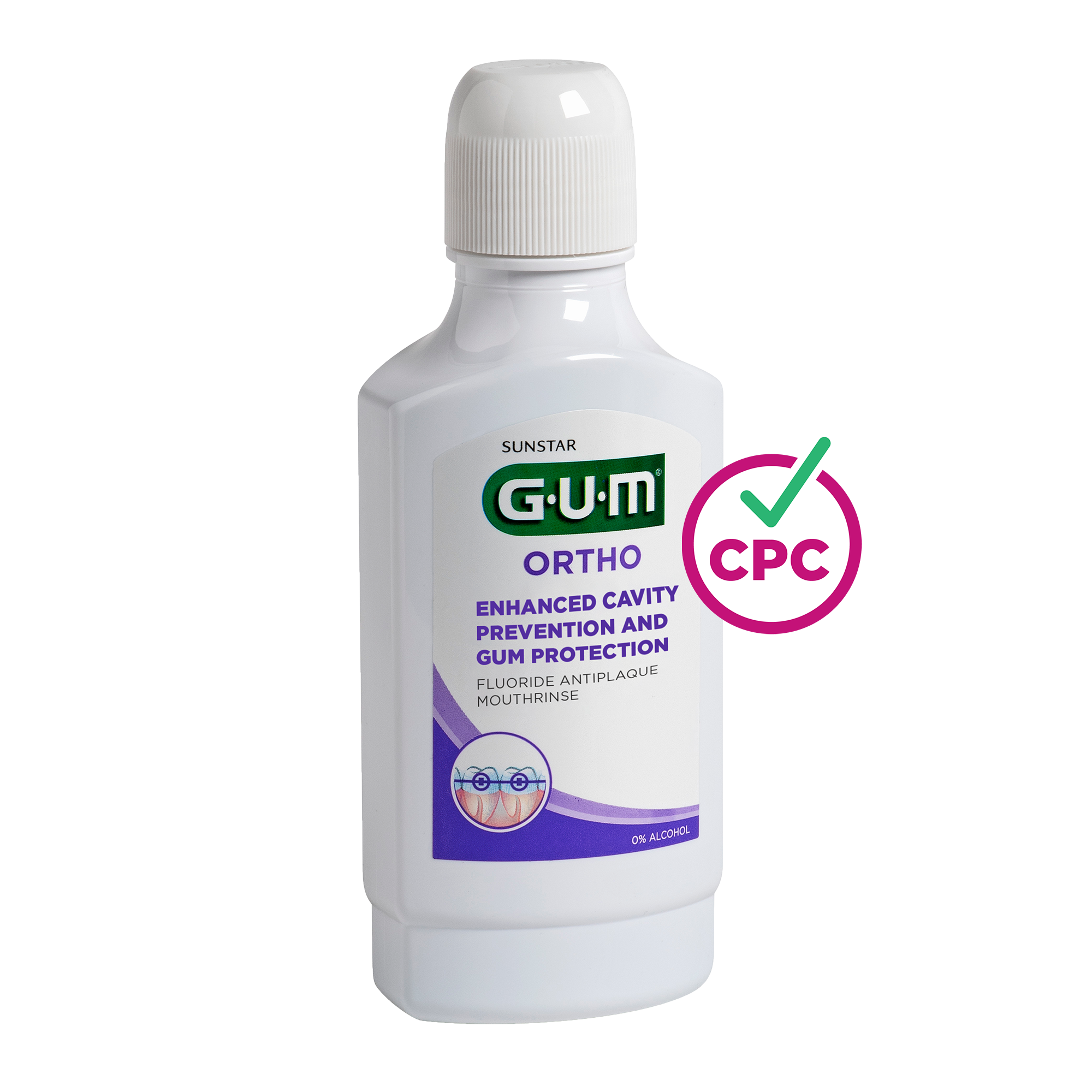 GUM ORTHO Mouthwash | Specially Designed For Wearers Of Braces | 300ml