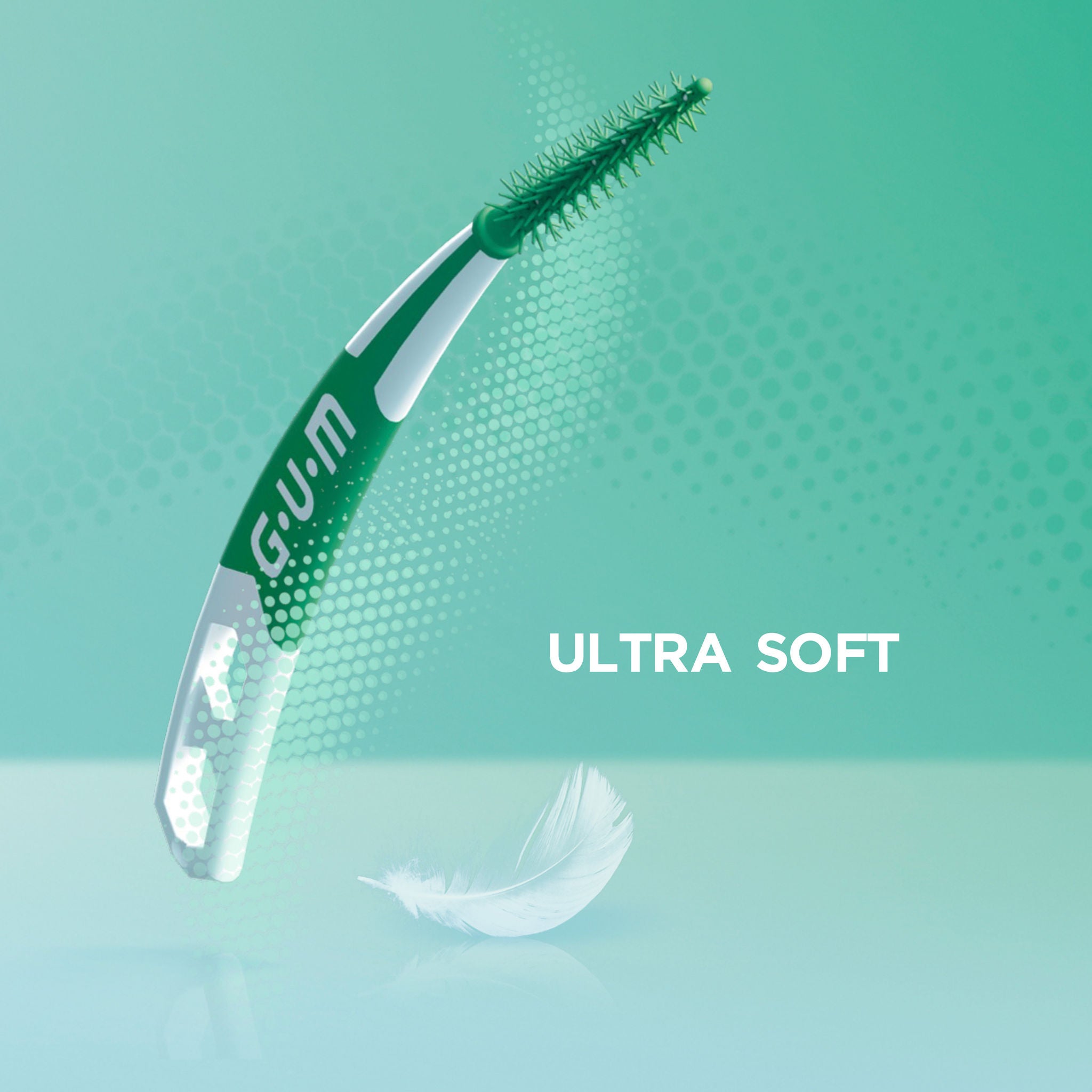 GUM SOFT-PICKS PRO interdental brush with a plume