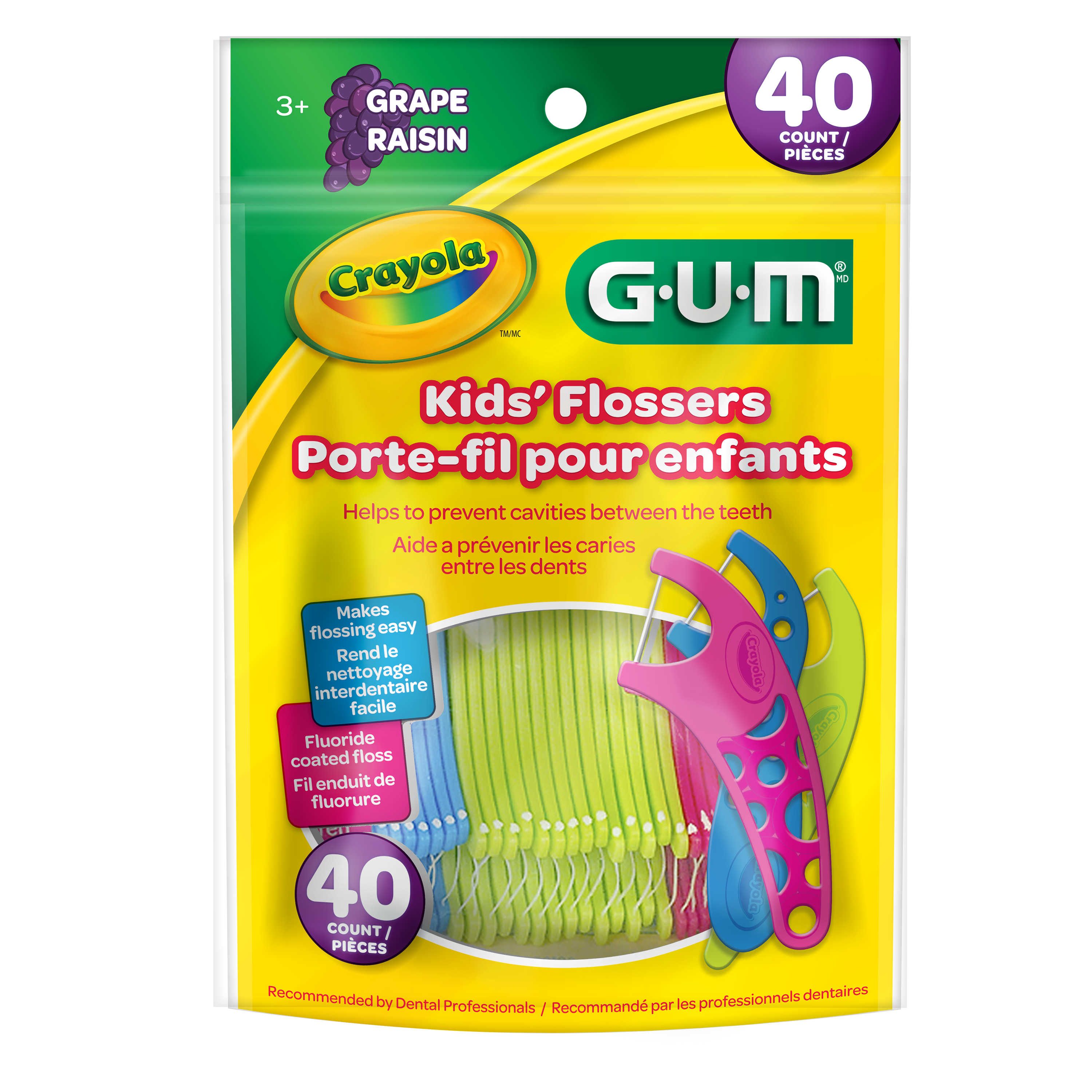 Fio Dental Com Cabo Flosser Infantil CRAYOLA GUM