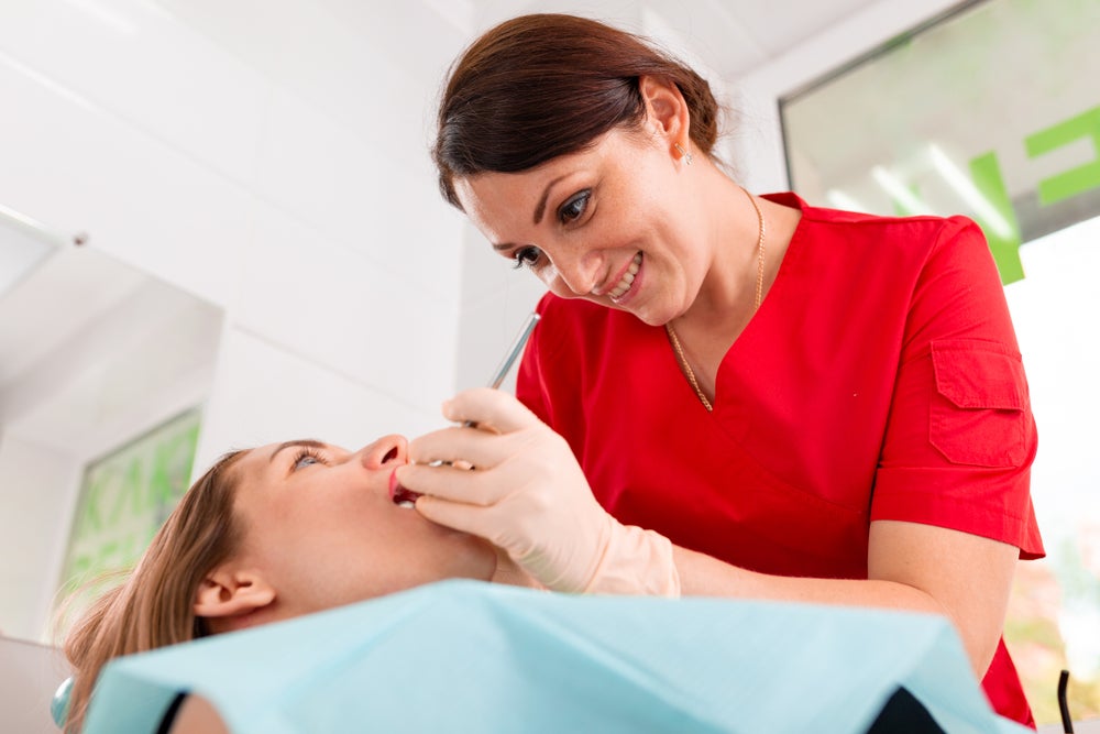 Woman at the dentist