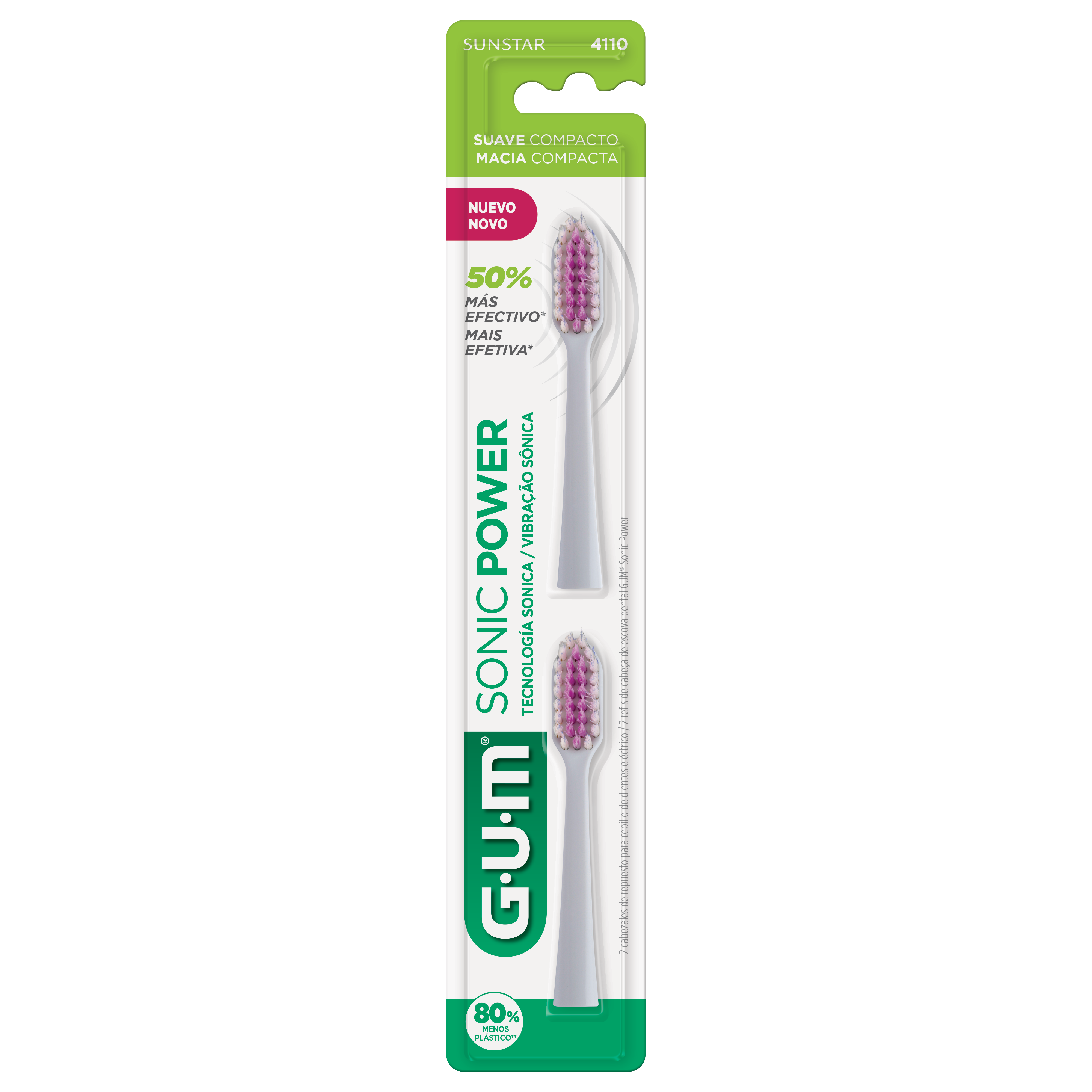 GUM Cepillo de Dientes Sonic Power Repuestos (White)