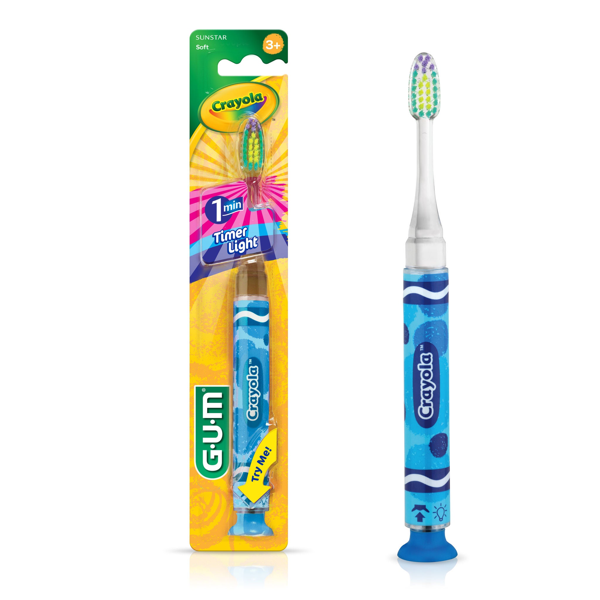 Children's Toothbrush with Flashing Timer - Pack of 3 for Boys