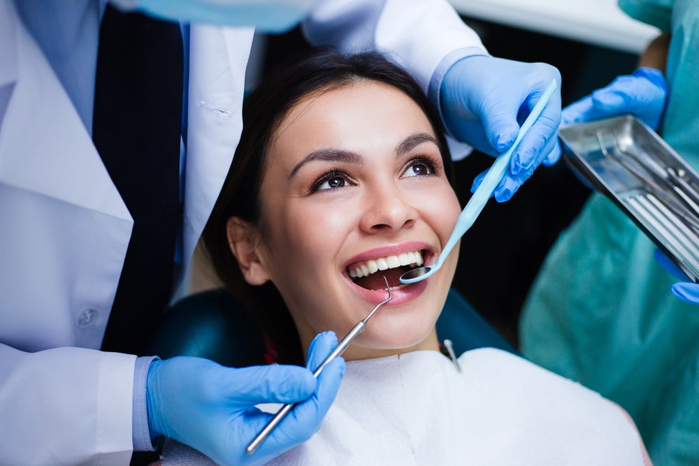 Woman in dentist chair