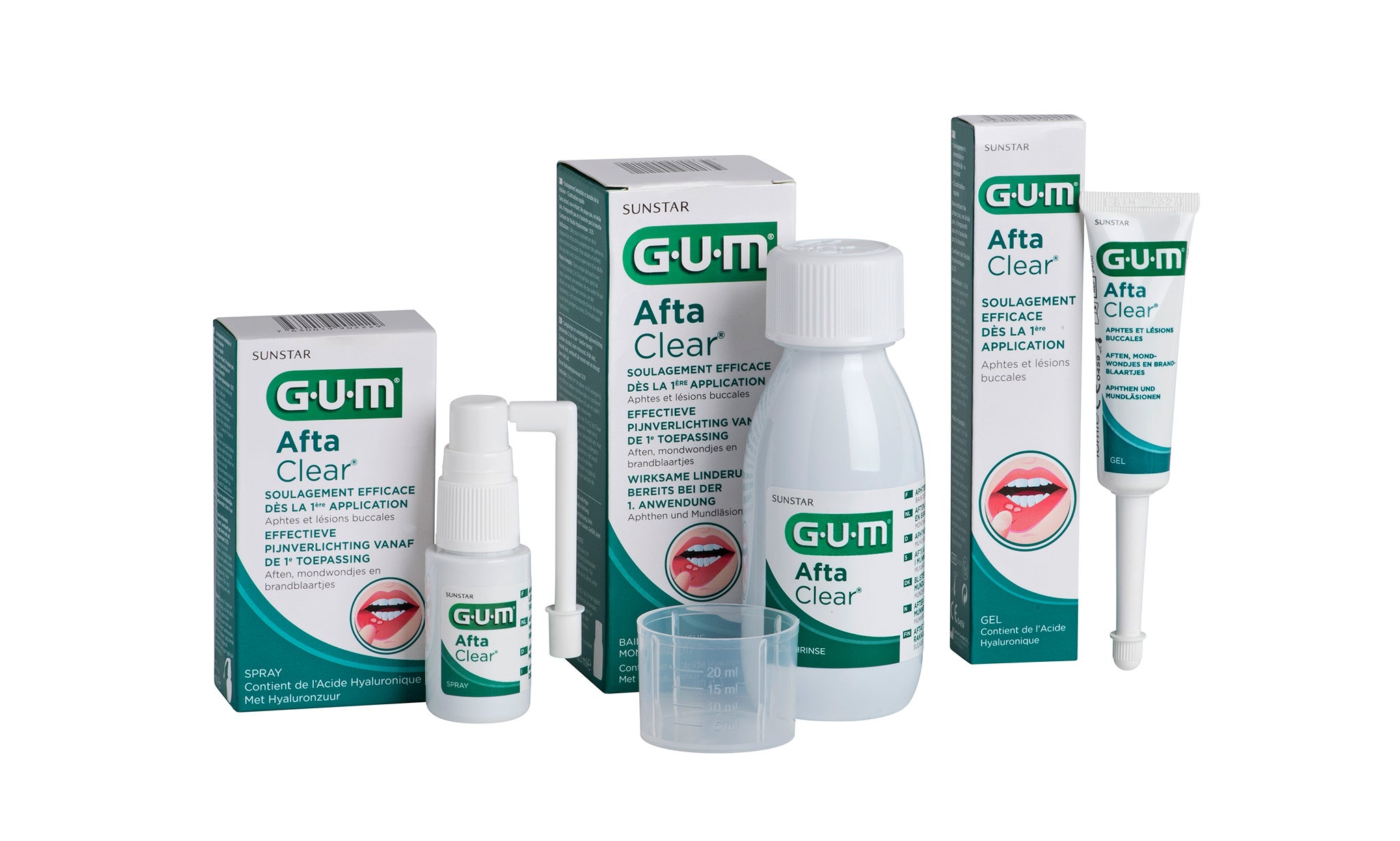 Gamme GUM® AftaClear contre les aphtes