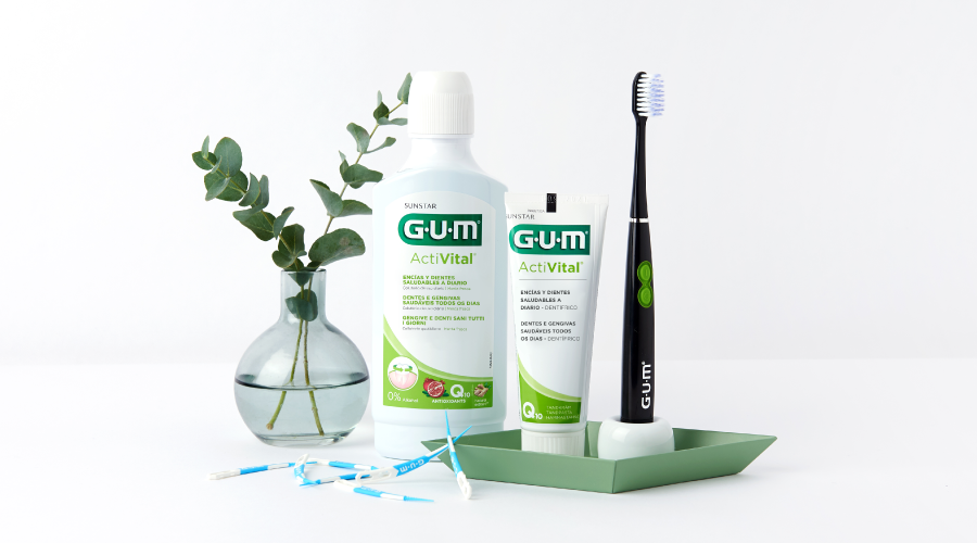 GUM® ActiVital® Zahnpasta und Mundspülung mit SONIC DAILY Schallzahnbürste und GUM SOFT-PICKS®