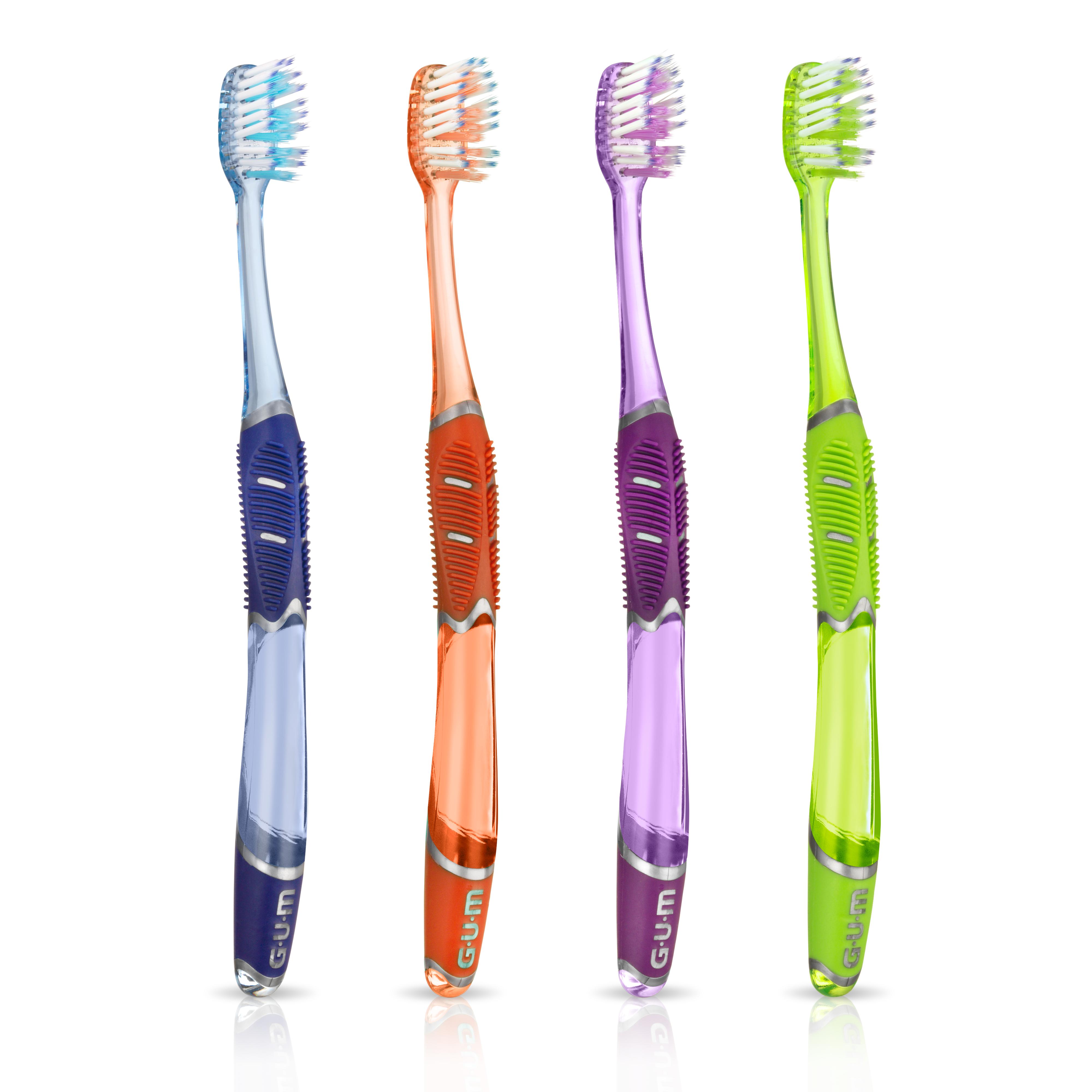 GUM PRO SENSITIVE toothbrushes in pink and green colours