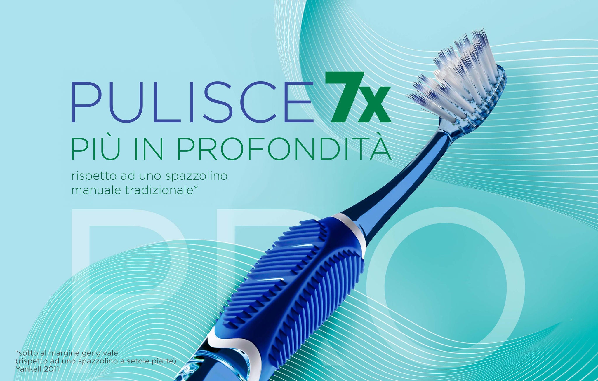 Lo spazzolino GUM PRO pulisce 7 volte più in profondità