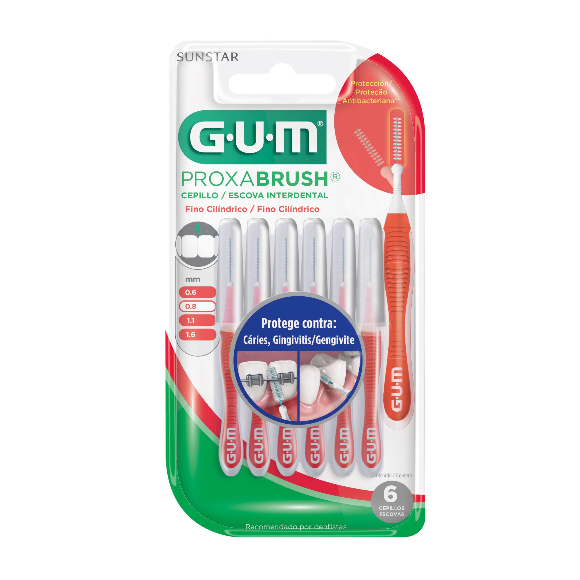 Flosser Dual Technique 2 em 1, GUM®, Fio Dental Adulto com Cabo