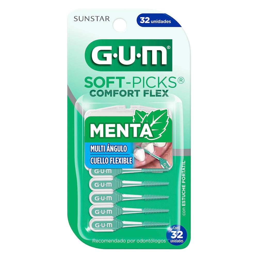 GUM SOFT-PICKS Comfort Flex Menta Palillos Interdentales 32u.