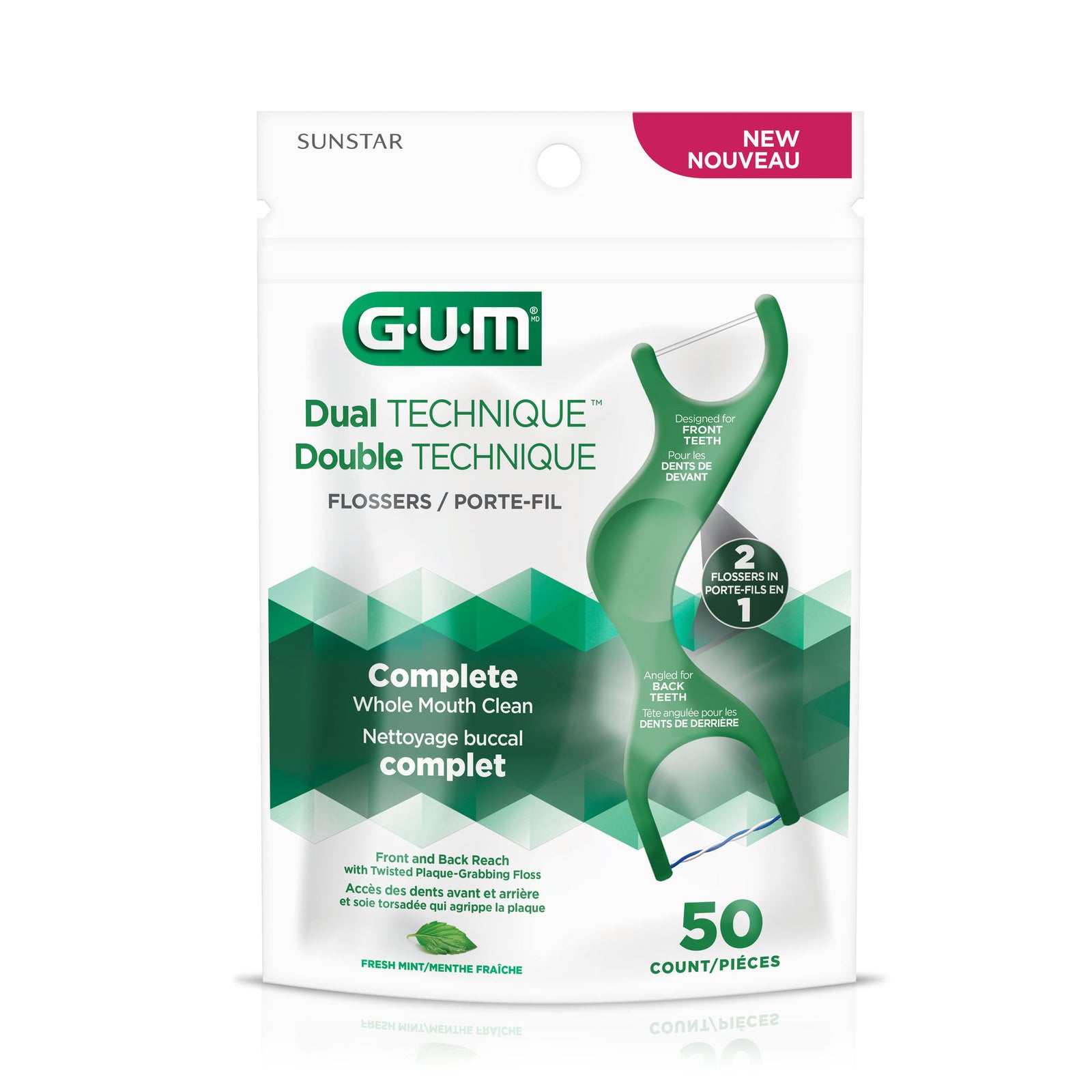 GUM® DUAL- TECHNIQUE flossers