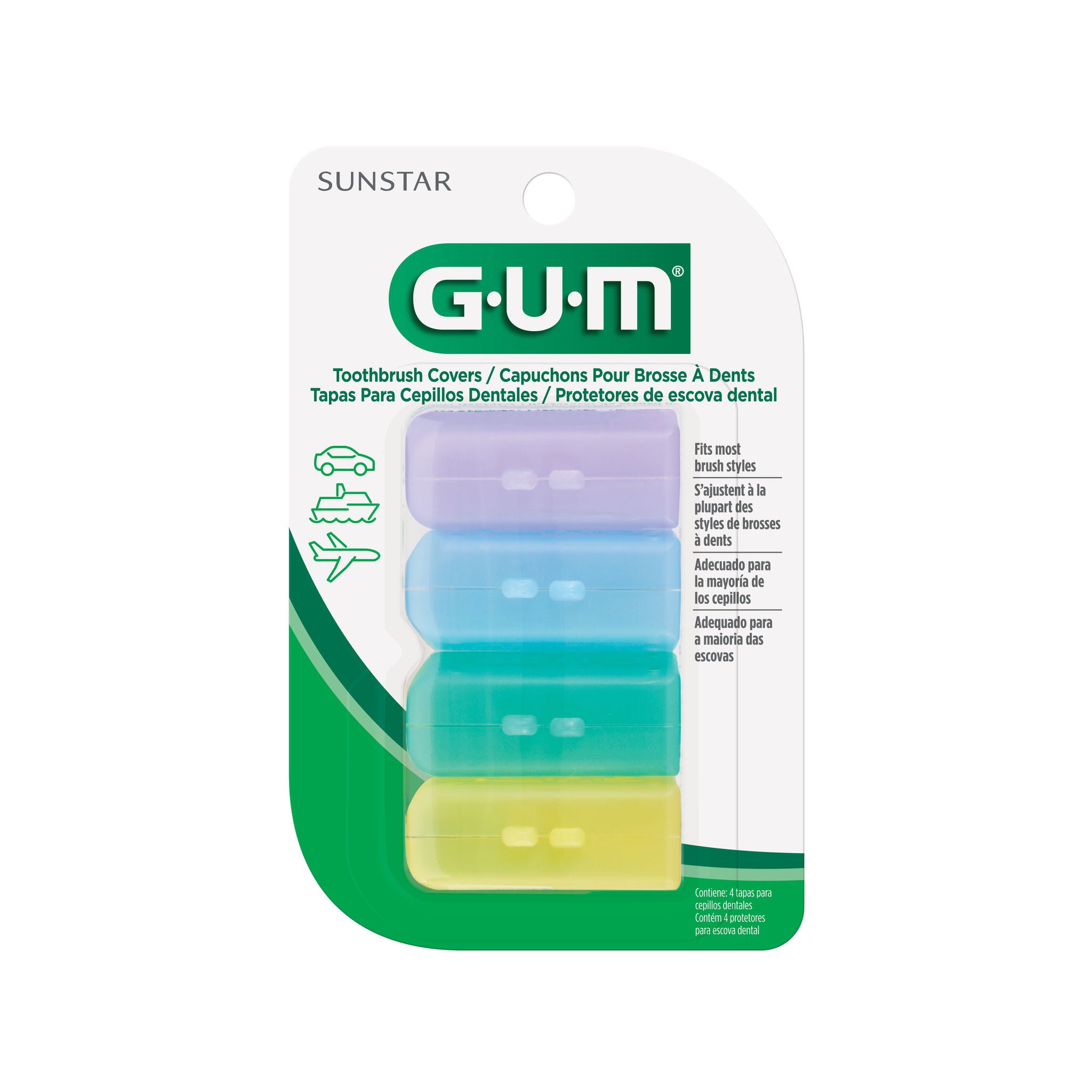 GUM CAPUCHONES Antibacterianos para cepillos de dientes - 4 u