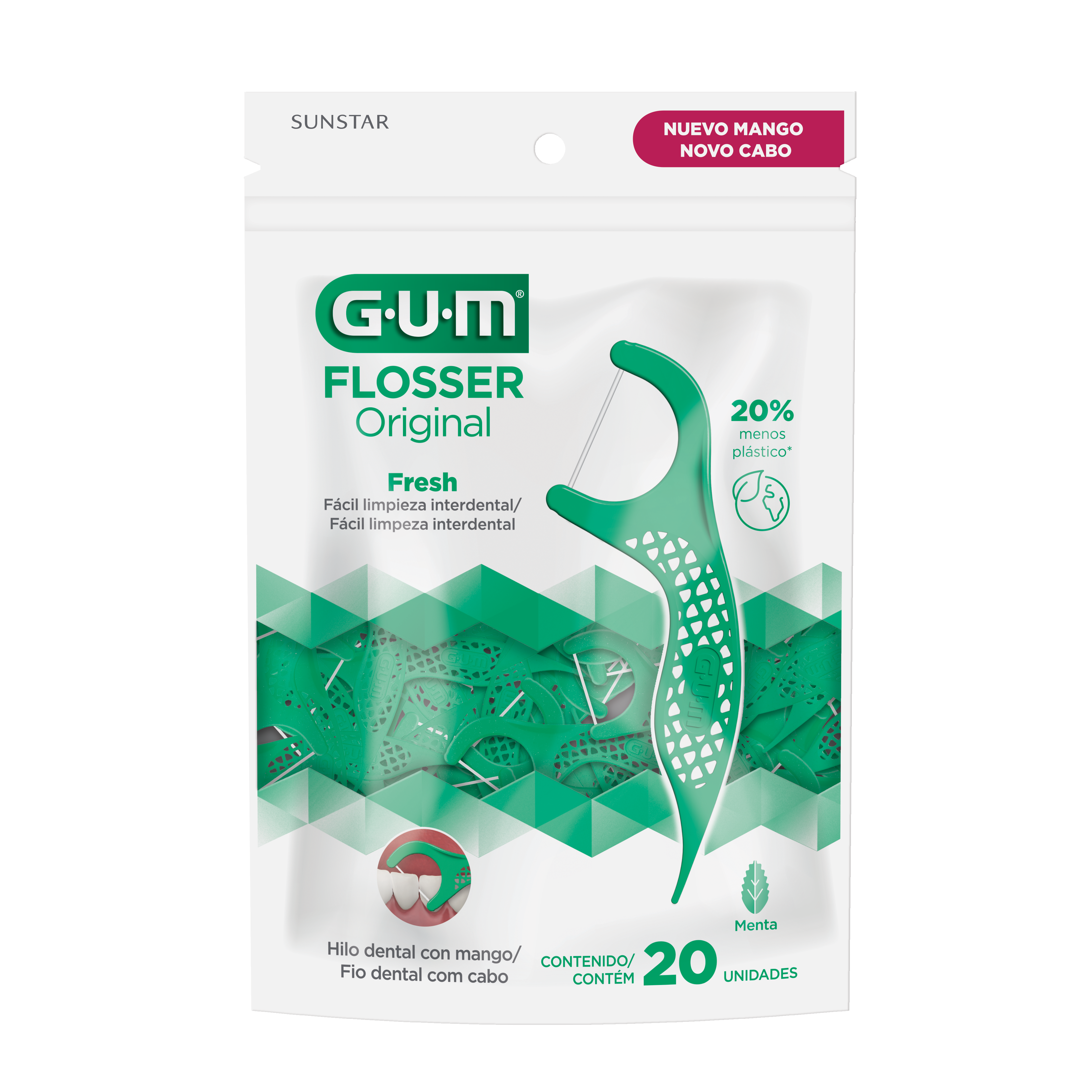 GUM® FLOSSER ORIGINAL - Hilo Dental con Mango 20u.