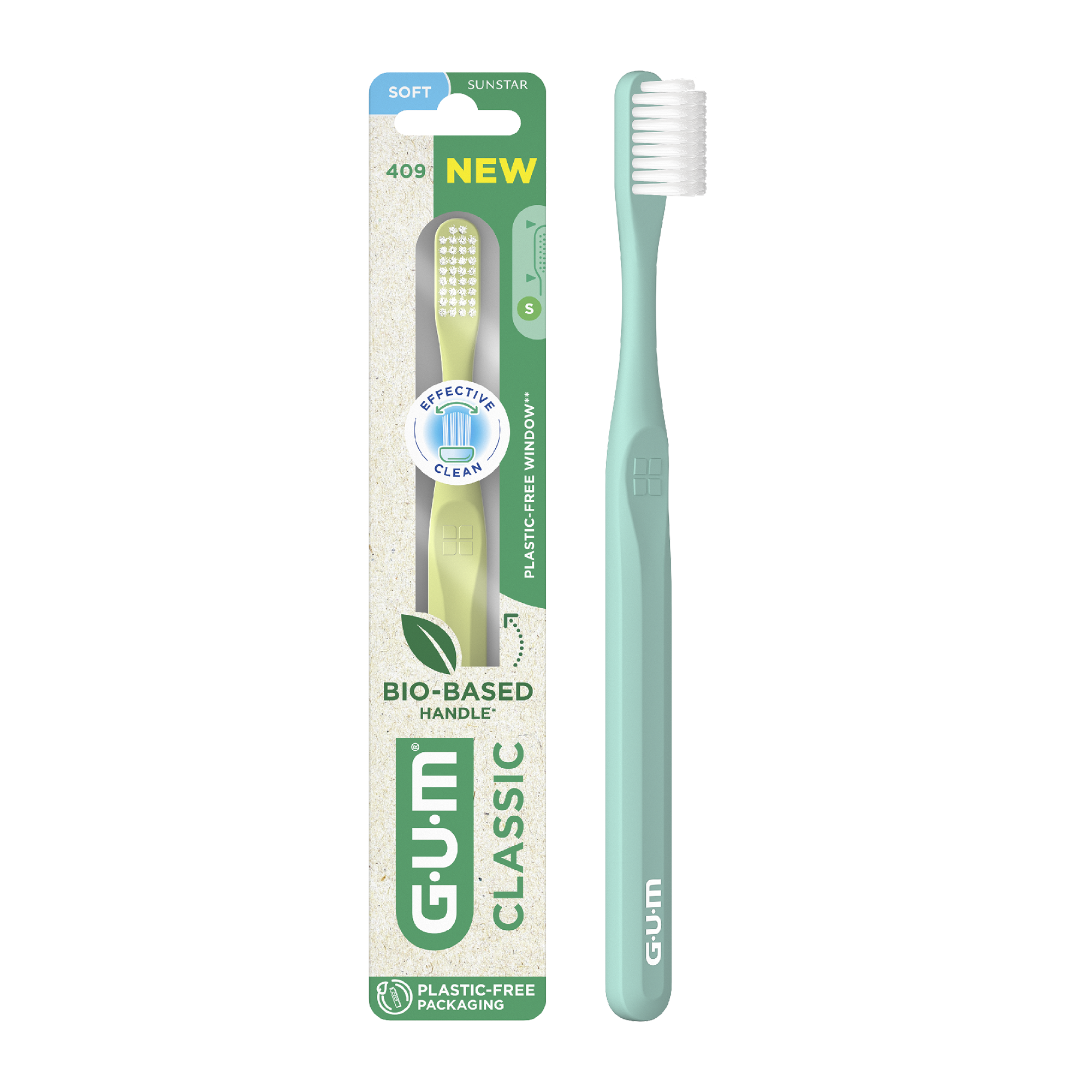 Cepillo de dientes GUM CLASSIC con envase sin plástico Cepillo de dientes GUM CLASSIC con envase sin plástico