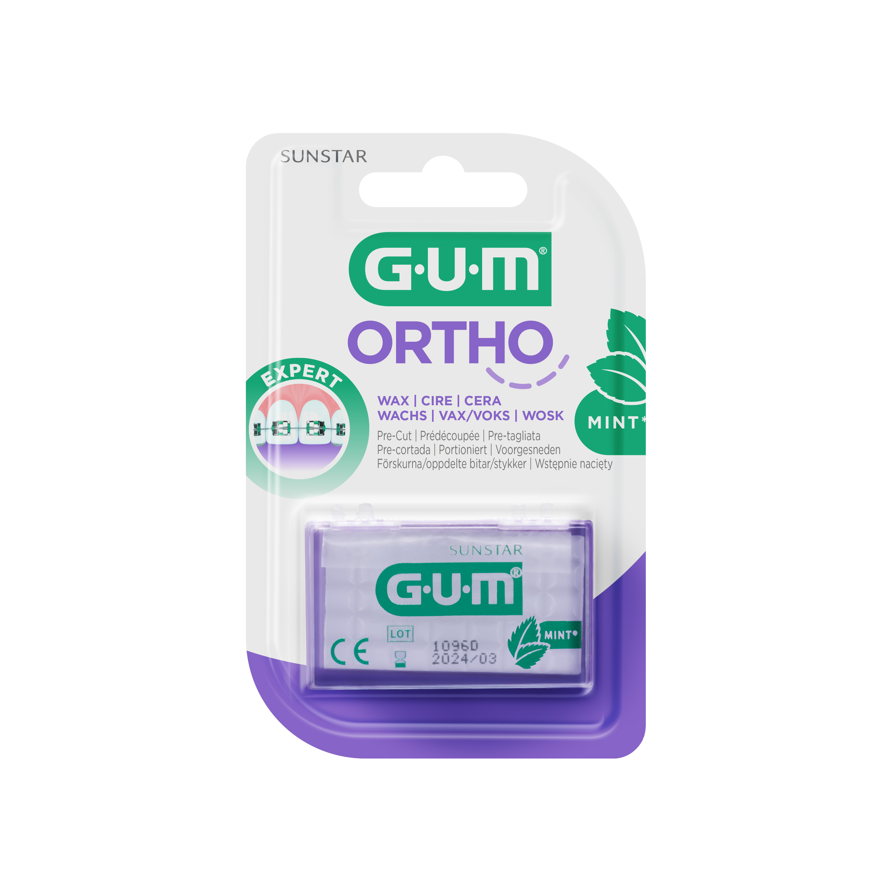 GUM Ortho Mint Wax for Braces Relief GUM Ortho Mint Wax for Braces Relief